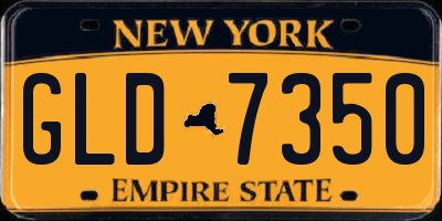 NY license plate GLD7350