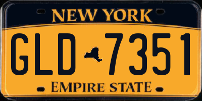 NY license plate GLD7351