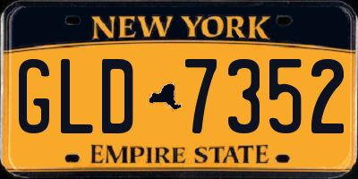 NY license plate GLD7352
