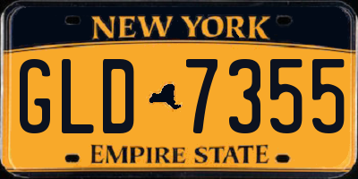 NY license plate GLD7355