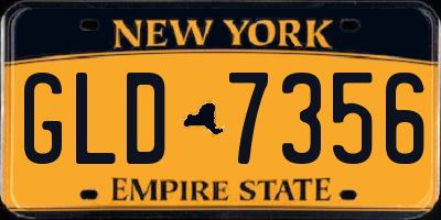 NY license plate GLD7356