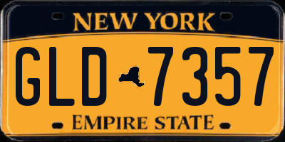 NY license plate GLD7357