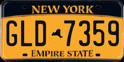 NY license plate GLD7359