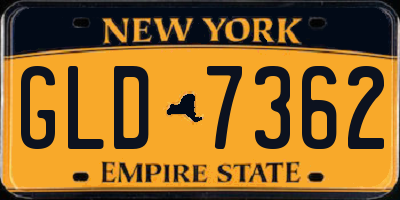 NY license plate GLD7362
