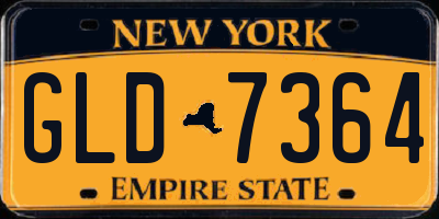 NY license plate GLD7364