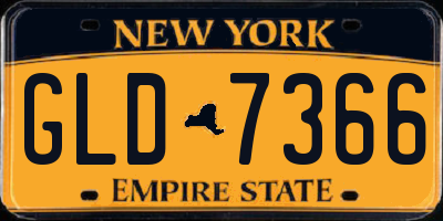 NY license plate GLD7366