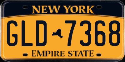 NY license plate GLD7368