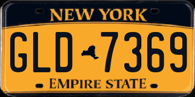 NY license plate GLD7369