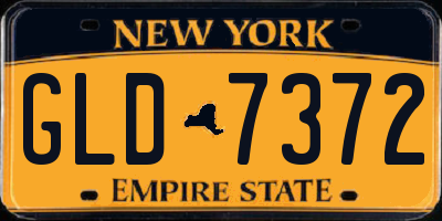 NY license plate GLD7372