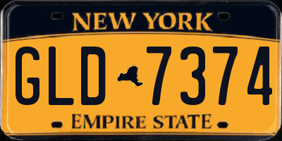 NY license plate GLD7374