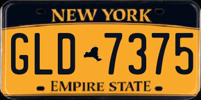 NY license plate GLD7375