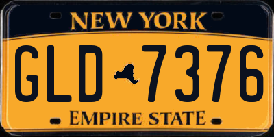 NY license plate GLD7376
