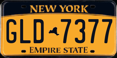 NY license plate GLD7377