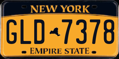 NY license plate GLD7378