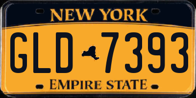 NY license plate GLD7393