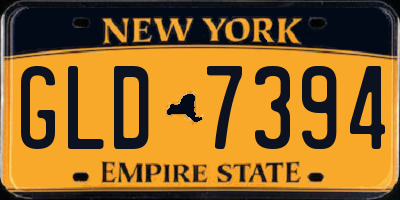 NY license plate GLD7394