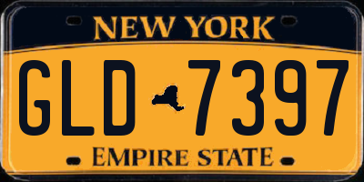 NY license plate GLD7397