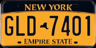 NY license plate GLD7401