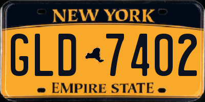 NY license plate GLD7402
