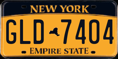 NY license plate GLD7404
