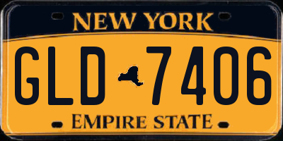 NY license plate GLD7406