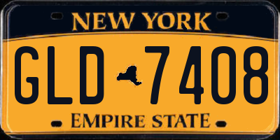 NY license plate GLD7408