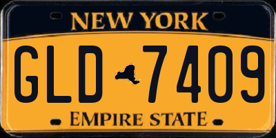 NY license plate GLD7409