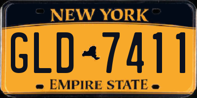 NY license plate GLD7411