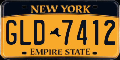NY license plate GLD7412