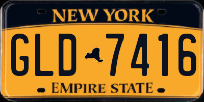 NY license plate GLD7416