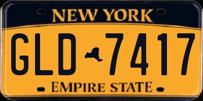 NY license plate GLD7417