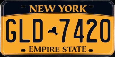NY license plate GLD7420