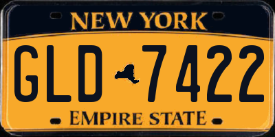 NY license plate GLD7422