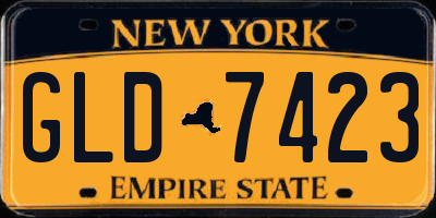 NY license plate GLD7423