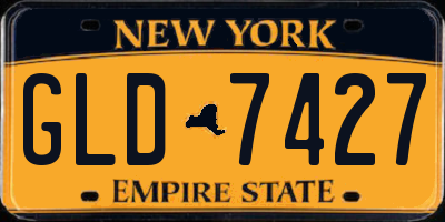 NY license plate GLD7427