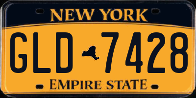 NY license plate GLD7428