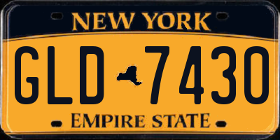 NY license plate GLD7430