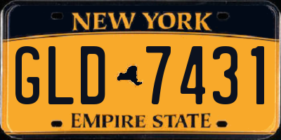 NY license plate GLD7431