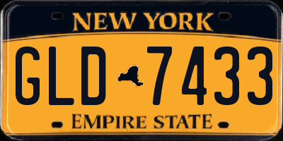 NY license plate GLD7433