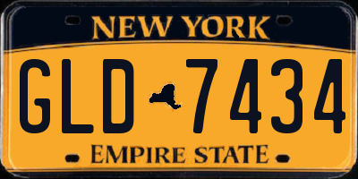 NY license plate GLD7434