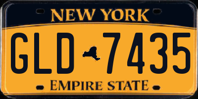 NY license plate GLD7435