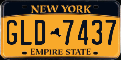 NY license plate GLD7437