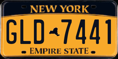 NY license plate GLD7441