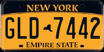 NY license plate GLD7442