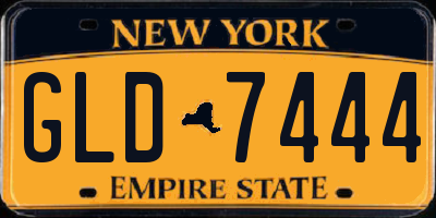 NY license plate GLD7444