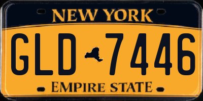 NY license plate GLD7446