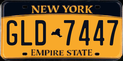 NY license plate GLD7447