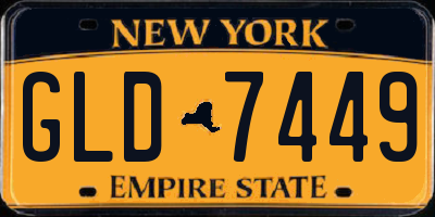 NY license plate GLD7449
