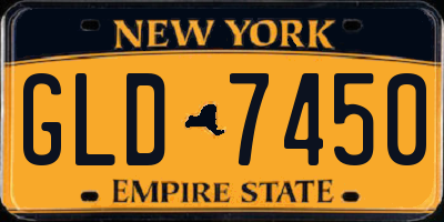 NY license plate GLD7450