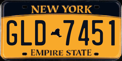 NY license plate GLD7451